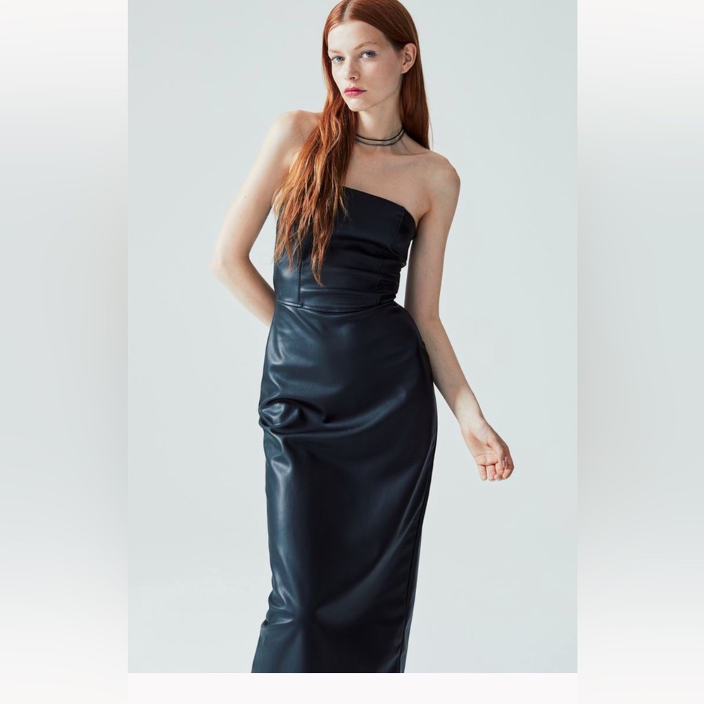 H&M Coated Bandeau Dress